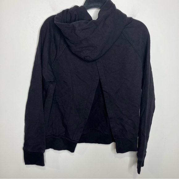 Athleta Moonrise slit back hoodie sweatshirt black womens size medium athleisure - Picture 4 of 9